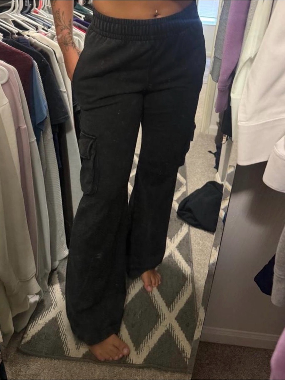 wild fable Black Wide-Leg Cargo Pants